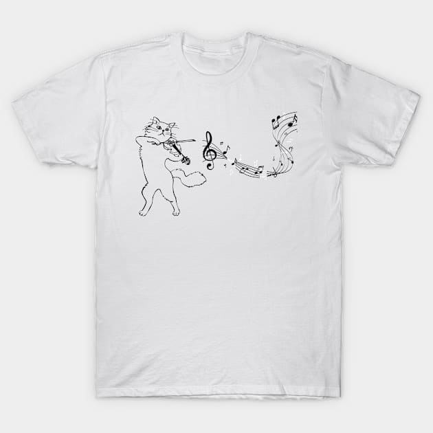 Violinist Funny Cat T-Shirt by Suprise MF